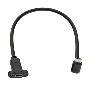 Cable de extensión tipo C con conector en ángulo, orificio para tornillo, cable de datos USB 3.2 de función completa macho a hembra. - Product Image 2