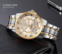 Montre Chronographe de Style Affaires en Acier Inoxydable 40mm avec Calendrier à Aiguilles, Verre Saphir et Mouvement Quartz Seiko, Étanche