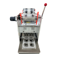 Machine de scellage manuelle pour gobelets de sauce, scelleuse 4 gobelets pour pots de gelée et de yaourt, machine d'emballage pour sauces, pour sauce tomate