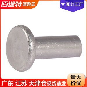 Remaches de Aluminio de Cabeza Plana Bairuit M2 M2.5 M3 M4 M5 M6 M8, Remaches Sólidos para Martillar, Brillantes, Sin Recubrimiento, Estilo Cabeza Plana - Product Image 4