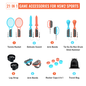 Cho chuyển đổi 2 giao diện điề<span class=keywords><strong>u</strong></span> khiển phụ kiện 21in 1 cho Nintendo chuyển đổi 2 Túi du lịch điề<span class=keywords><strong>u</strong></span> khiển Grip dây đeo cổ tay đấm bốc Grips - Product Image 2