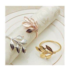 แหวนผ้าเช็ดปากทองเหลืองอุปกรณ์เสริมโลหะสำหรับงานเลี้ยง - Product Image 4