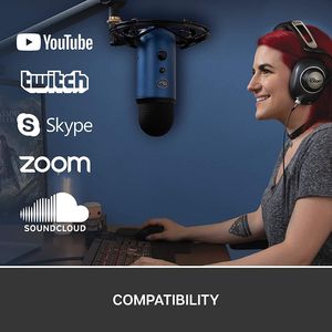Micrófono de Condensador USB Profesional - <span class=keywords><strong>Blue</strong></span> <span class=keywords><strong>Yeti</strong></span> con Tarjeta de Sonido Interna para Transmisión, Podcast y Grabación en Estudio - Product Image 2