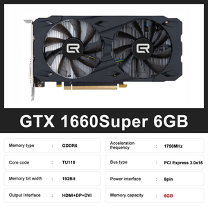 การ์ดจอเกมมิ่ง Nvidia Geforce GTX1660 Super GTX1660S 6GB GDDR6 192Bit GPU ผลิตจากโรงงานเดียวกัน - Product Image 2