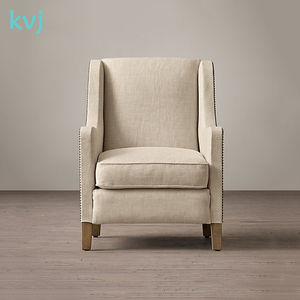 Poltrona Classica in Tessuto con Braccioli e Gambe in Legno Massello per <span class=keywords><strong>Soggiorno</strong></span> - Product Image 2