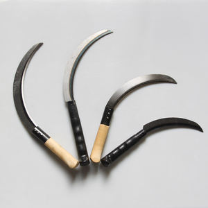 Petit coupe-herbe agricole japonais coupe-huile en acier faucille à main avec manche en bois pour l'agriculture et la récolte de riz - Product Image 3