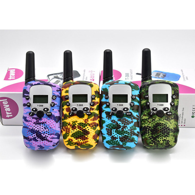 5 Wireless Camouflage Walkie Talkie Long Range Ham Radio Set Toy Kids Children Flashlight Walkie Talkie for Girls Boys