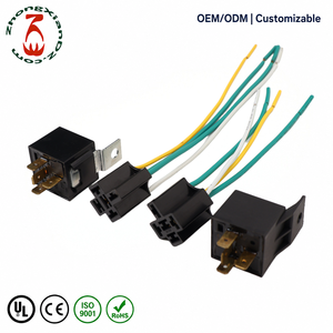 ชุดสายไฟรีเลย์ 5 ขา 12V 24V 40A พร้อมขายึดโลหะและขั้วต่อ DIN 72552 <span class=keywords><strong>ส</strong></span>ำหรับพัดลมรถยนต์ ปั๊มน้ำมันเชื้อเพลิง OEM - Product Image 1
