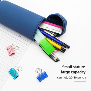 Large Capacity Silicone Pencil Case Waterproof Minimalist Cute Stationery Storage <b>Bag</b> Pen Holder for Children - Product Image 3