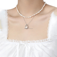 Colliers pendentifs en perles irrégulières en or 18 carats pour femmes, chaînes de mode en argent sterling 925, bijoux en gros