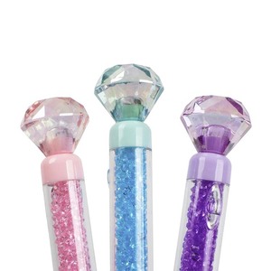 O & Q bán buôn ABS Pha Lê Kim cương lớn Thiết kế động vật bút bị hỏng cát khuyến mại chất béo bóng nhựa 0.7mm đen & màu xanh mực Kawaii - Product Image 2