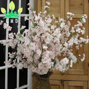 Flor de Cerezo Artificial ramas seda primavera Flor de melocotón flores arreglos para el hogar Decoración de la boda