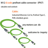 Connecteur de câble Profinet M12 code D CAT5e/CAT6 Ethernet industriel mâle/femelle avec contacts en cuivre plaqué or IP67 4A 60V DC