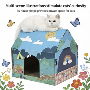 Votre base secrète pour chats, maison en <span class=keywords><strong>carton</strong></span> en forme d'arbre arc-en-ciel, pleine <span class=keywords><strong>de</strong></span> sécurité et résistante à l'usure, sans miettes - Product Image 6