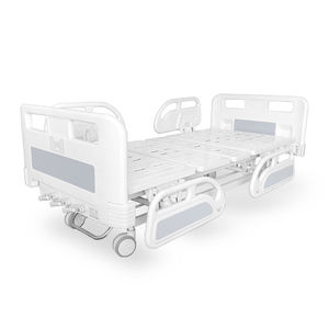 Guanghua letto d'ospedale brevettato con sistema manuale a tre manovella per comodità sul comodino del freno di controllo centrale - Product Image 3
