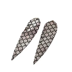 2312 Autumn and winter new leather perm fish scale water ripple long women's earrings manufacturers