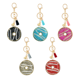 Sáng Tạo Món Quà Nhỏ Phụ Kiện Túi Mới Rhinestone Flannel Tóc Bóng Keychain Mặt Dây Chuyền Trái Cây Hoa Nhà Máy Hình Dạng Phong Cách Sang Trọng - Product Image 5