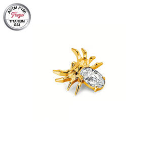 Pendientes de titanio ASTM-F136 con circonita para piercing de moda: Tragus, Helix, Daith, Lóbulo, con parte trasera plana, rosca interna, Labret y Anillos para la nariz - Product Image 3