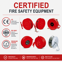 Enrouleur de tuyau d'incendie mural manuel de haute qualité avec bras pivotant pour système de protection incendie intérieur en acier au carbone rouge, fabrication OEM
