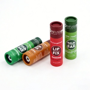 Biodegradable <b>Custom</b> Design Gift Cardboard Paper Cylinder Box Lip Balm Tube Packaging for Cosmetic <b>Lipstick</b> - Product Image 3