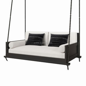 Muebles de exterior para todo tipo de clima, sofá oscilante de aluminio con marco moderno, cuerda colgante, venta directa de fábrica - Product Image 4