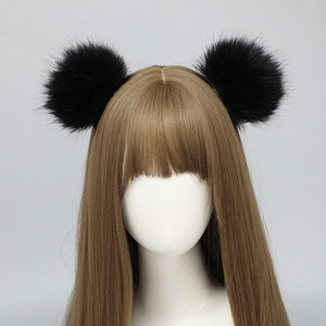 Venta caliente Lovely Anime Lolita Cosplay Fancy Bear Ears Hair Clip Fur Headwear Party Costume Accesorios para el cabello - Product Image 2