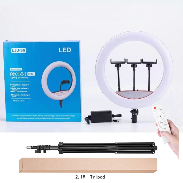Hot Sale Ring Light 18 Inch LED Touch Ring Light With 2.1 M Stand for Beauty Salon Barber Makeup Photography Lighting