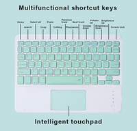 Keyboard nirkabel mini claier sans fil merah zerty tablette numerique pour adulte claier 10 inci dengan touchpad