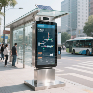 Chất Lượng Cao Không Thấm Nước Thép Không Gỉ Bền Vững Năng Lượng Mặt Trời Năng Lượng Tấm Thông Minh Sáng Tạo Xe Buýt Nơi Trú Ẩn Xe Buýt Dừng Với Màn Hình LCD - Product Image 5