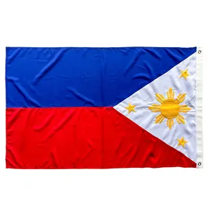 Wholesale 3*5 Ft Philippines Flag Embroidered Stars No Fade Brass Grommets Philippines Flags