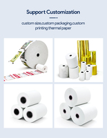 Rouleau de papier thermique de qualité supérieure, fabriqué en Chine, 57 mm, rouleau de papier thermique 57 * 30 mm, prix bas, échantillon gratuit