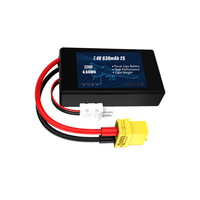 HYH Desain Ringan dan Kompak Lipo 7.4V 2S 630mAh High Rate 120C 500-Cycle Baterai Lithium Polymer untuk Mainan Helikopter RC FPV