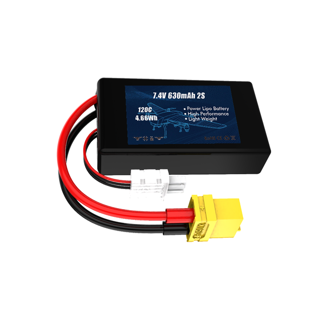 HYH Small and Light Design Lipo 7.4V 2S 630mAh High Rate 120C 500-Cycle Lithium Polymer Battery for RC FPV Helicopter Toys