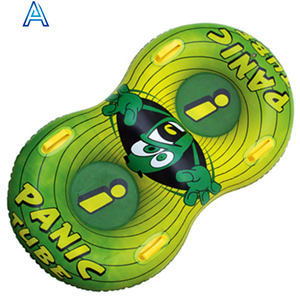 Bouée gonflable <span class=keywords><strong>double</strong></span> en PVC épais et robuste avec poignées, traîneau à neige pour enfants et adultes - Product Image 6