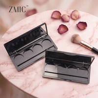 Palette de maquillage personnalisable 4 couleurs avec miroir, vide, pour fard à paupières, correcteur, illuminateur et étui à pinceaux – Vente en gros