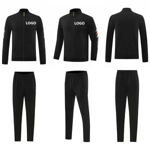Conjunto de pantalones de chándal de fútbol juvenil negro Logo personalizado Hombres Niños Otoño Invierno Sudaderas con cremallera Hombres Invierno Tenis Golf Abrigo deportivo - Product Image 2