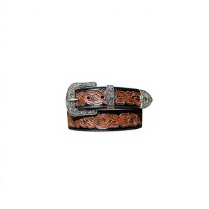 Ceinture classique en cuir véritable pour homme, fabriquée à la main, avec motif paisley, boucle en métal de qualité supérieure et options personnalisables pour les tenues de soirée - Product Image 1