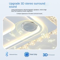 Ventilateur de plafond moderne sans lame avec télécommande à 6 vitesses et LED à intensité variable avec cuivre économe en énergie Fonctionnement silencieux et synchronisation musicale