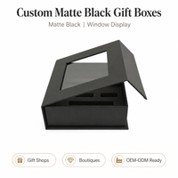 Scatola Regalo in Carta Personalizzata Opaca Riciclabile Pieghevole con Chiusura Magnetica, Finestra Trasparente e Inserto in Schiuma EVA per Cosmetici