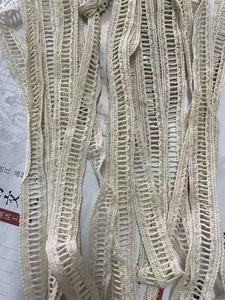 شريط دانتيل أبيض مطرز عالي الجودة من البوليستر بتصميم مجوف دقيق للبيع بالجملة - Product Image 6