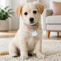 Strass-Haustier-ID-Anhänger aus Edelstahl, Herz, Knochen, rund, lasergraviert, Kristall-Bling-Halsband für Hund und Katze, individuell anpassbar, DIY-Namensschild, kostenlose Probe