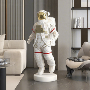 Statua in Resina di Astronauta Nordico da 100cm, Grande Pezzo Decorativo da Pavimento, Figura Spaziale per Divano e Mobile TV, Decorazione per Ufficio e Reception - Product Image 2