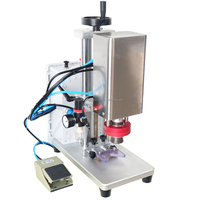 Machine de capsulage semi-automatique pneumatique 2-en-1 pour le sertissage et le pressage des colliers de flacons de parfum en verre FEA15