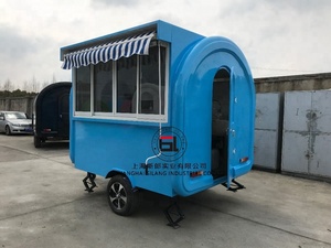 Standard Size Blue Fiberglass Camper Caravan/ Ce <strong>Proved</strong> Mobile Trailer for Ice Cream Hamburger Machines/ Customized BBQ Truck - Product Image 4