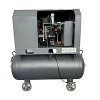 Compresor de Aire Industrial Portátil AOKEF de 10 HP con Motor de Imán Permanente VSD, Refrigeración por Aire, PLC, Bomba y Alimentación CA de 7.5 kW con Tanque
