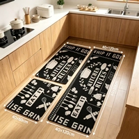 Tapis de sol anti-fatigue noir moderne pour cuisine et chambre, épais, confortable, ergonomique, durable et antidérapant