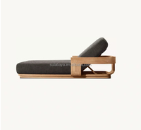 Chaise longue réglable en teck moderne Sedona, résistante aux intempéries, aux UV et écologique, pour l'extérieur, la plage, l'hôtel
