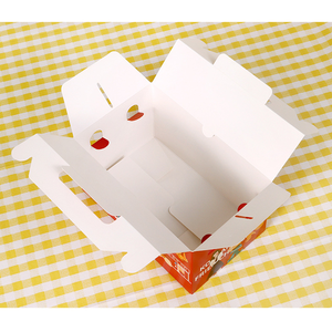 Cajas de cartón impermeables portátiles de <span class=keywords><strong>pollo</strong></span> frito y sushi coreanas personalizadas para embalaje de alimentos para llevar con asas - Product Image 6