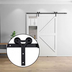 WEKIS Modern Single Panel Sliding Barn Door Installation Hardware <b>Kits</b> Screw Y-Shape Design Steel 250lbs Capacity Soundproof - Product Image 4