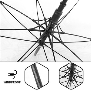 Transparent Unisex Ergonomic Handle Men Woman Straight Umbrella Comfortable Grip Straight Umbrella - Product Image 2